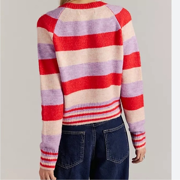 NWT Free People School Girl SoftSpun Striped Cardi Size XL - Picture 3 of 14